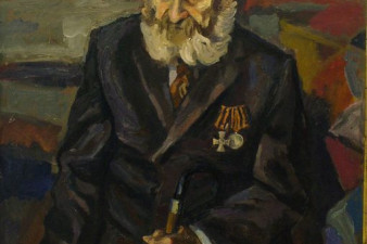 Русский солдат – 96-летний Александр Иванович Брагин. 1981. Холст, масло. 120х100. ВОКГ